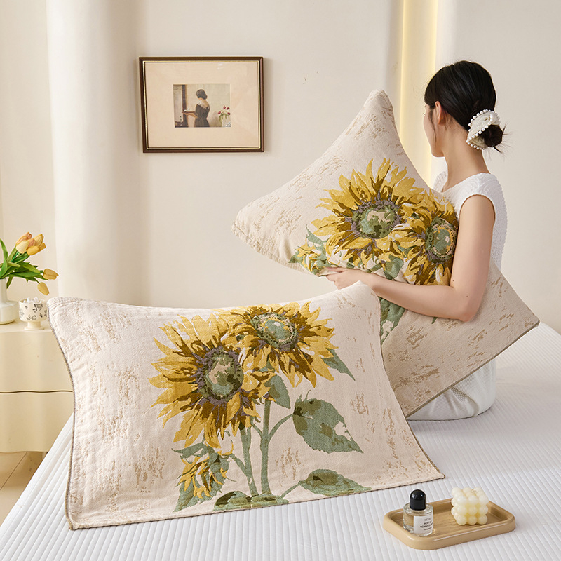 Fețe de pernă din bumbac 100%, țesătură twill, imprimare și vopsire reactive, bumbac de calitate primă, stil modern minimalist