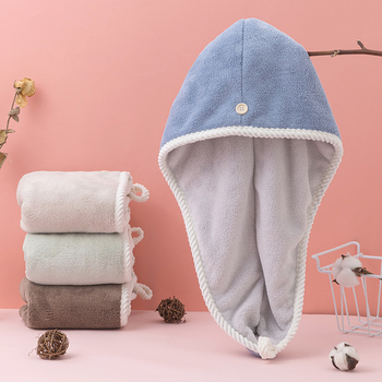 Dvostruka kapa od coral fleece za sušenje kose, mikrovlakana brzo sušenje i upijanje, šivana, težina 140–169 g, pređa 21, mogućnost prilagodbe