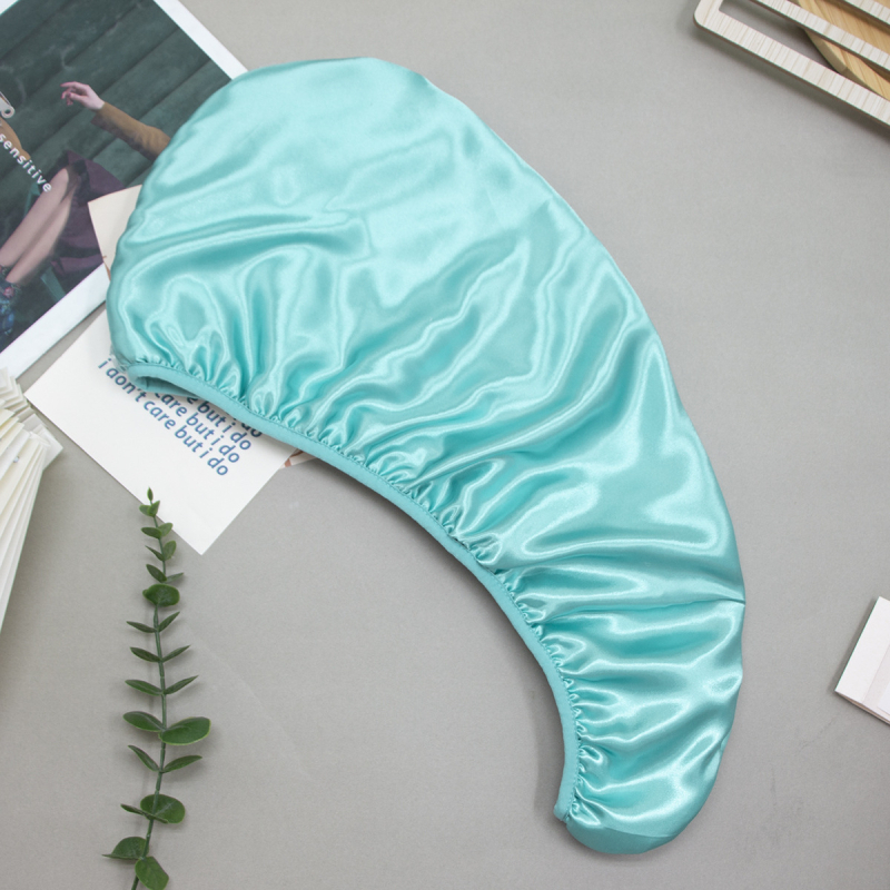 Șapcă de uscare a părului din satin și catifea corală (Brand: Other; Material: Satin + catifea corală; Greutate: 100–119 g)