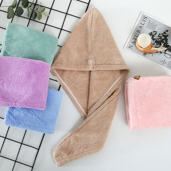 Pălărie de uscare a părului din fleece coral, groasă, foarte absorbantă și uscare rapidă, cusută, personalizare disponibilă, 50–79 g