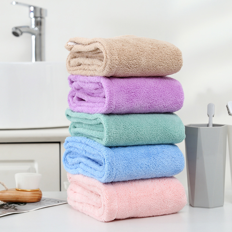 Pălărie de uscare a părului din fleece coral, groasă, foarte absorbantă și uscare rapidă, cusută, personalizare disponibilă, 50–79 g