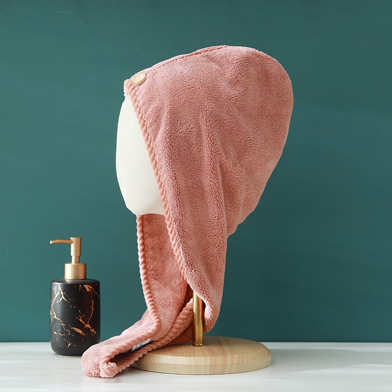 Șapcă pentru păr din coral fleece, fibră 150D, țesătură simplă, greutate 100–119 g