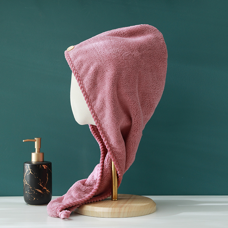 Șapcă pentru păr din coral fleece, fibră 150D, țesătură simplă, greutate 100–119 g