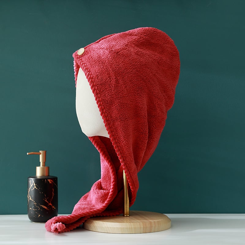 Șapcă pentru păr din coral fleece, fibră 150D, țesătură simplă, greutate 100–119 g