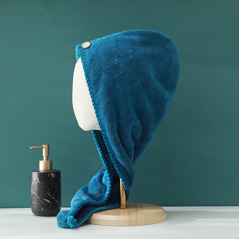 Șapcă pentru păr din coral fleece, fibră 150D, țesătură simplă, greutate 100–119 g