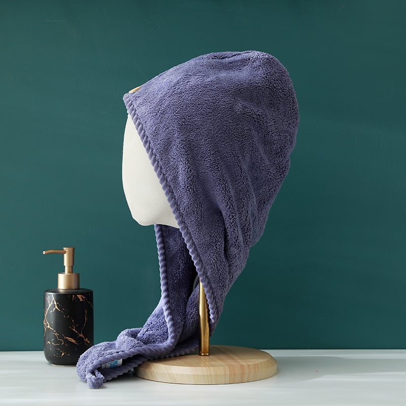 Șapcă pentru păr din coral fleece, fibră 150D, țesătură simplă, greutate 100–119 g