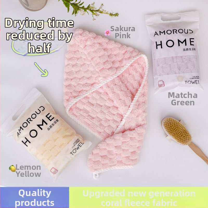 Bonetă de uscat păr Mufando, fleece coral, 200 g+, construcție spirală