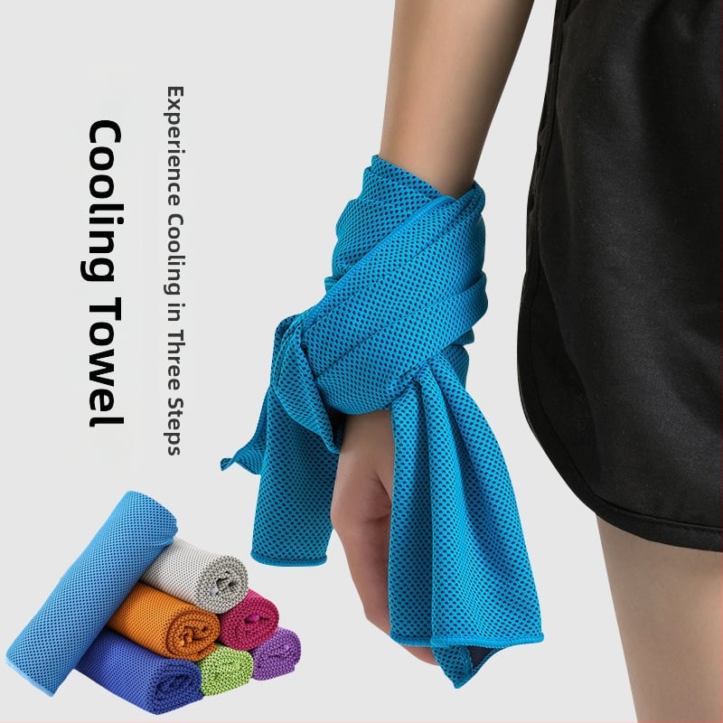 Prosop sport răcire: poliester + nailon; microfibră; 200d; 50 g; absorbție 0–5 s