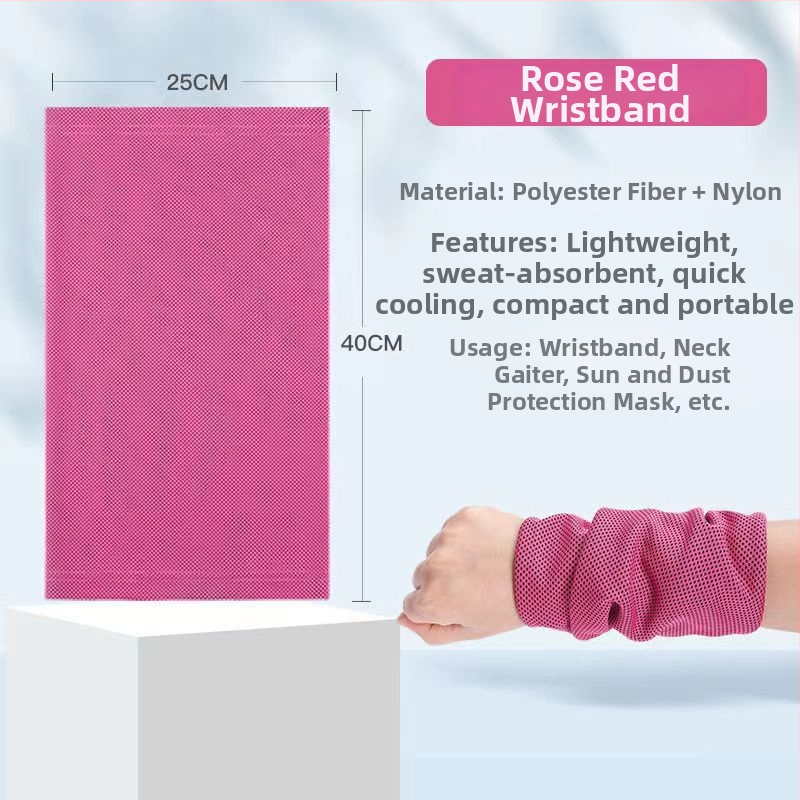 Spordirandmerätik - polüester, kiire kuivamine, higivõime imendumine, jahutav jäärätik, trükitud logoga