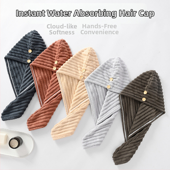 Pălărie de uscat părul din fleece coral, 150D fir, 50–79 g, de Xiyan Home Textile