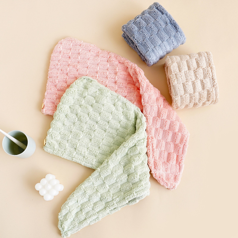 Pălărie de uscat părul din fleece coral, 150D fir, 50–79 g, de Xiyan Home Textile