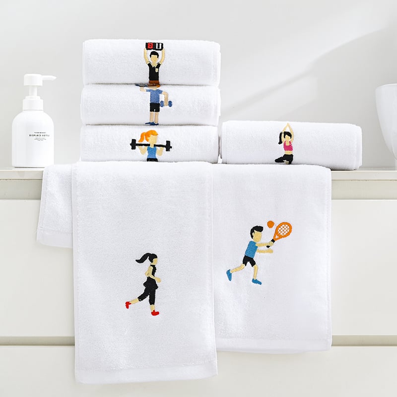 Puuvillane spordirätik, tikitud, 110 g, imab higi 5–10 s, logotüübi kohandamine võimalik