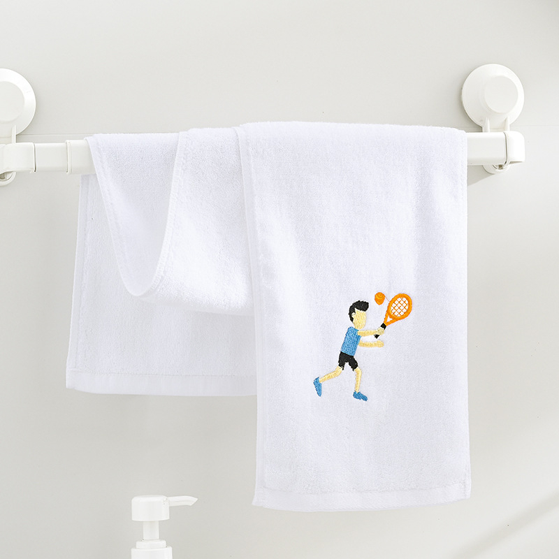 Puuvillane spordirätik, tikitud, 110 g, imab higi 5–10 s, logotüübi kohandamine võimalik