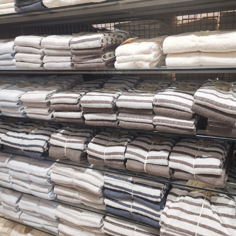 Prosoape din bumbac 100% în dungi – prosop de față, prosop de baie și prosop de plajă, 170–200 g, fir 21s, execuție Hemming & Jacquard, personalizare disponibilă