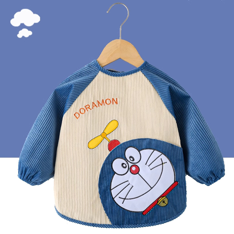 Unisex bērnu garās piedurknes bavete, karikatūru raksts, ūdensnecaurlaidīgs corduroy audums, poliesteres šķiedra