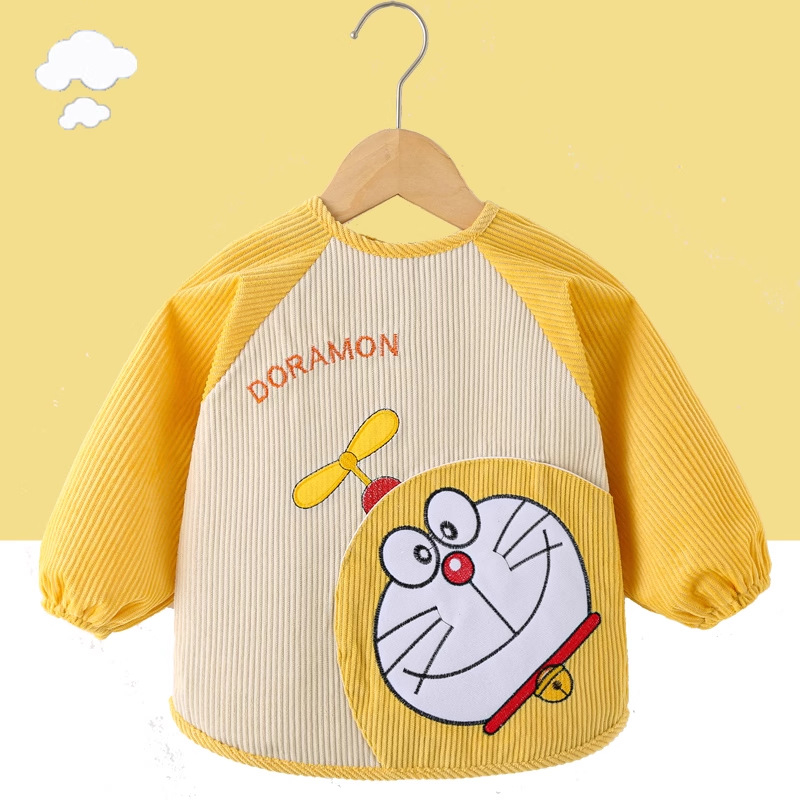 Unisex bērnu garās piedurknes bavete, karikatūru raksts, ūdensnecaurlaidīgs corduroy audums, poliesteres šķiedra