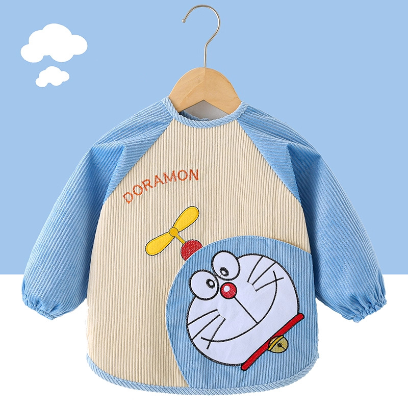 Unisex bērnu garās piedurknes bavete, karikatūru raksts, ūdensnecaurlaidīgs corduroy audums, poliesteres šķiedra