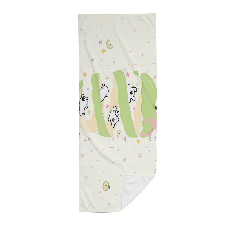 Prosop de microfibră pentru sport, imprimare cu un cățeluș în stil liniar, 200 g+ absorbant