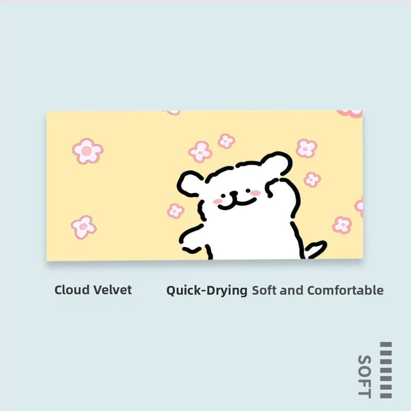 Prosop de microfibră pentru sport, imprimare cu un cățeluș în stil liniar, 200 g+ absorbant