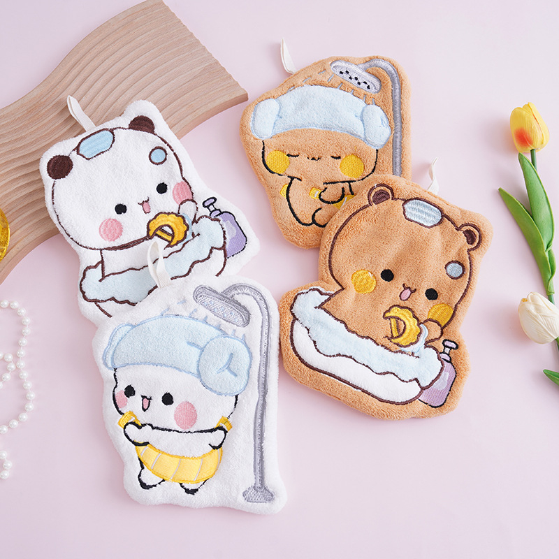 Käterätik vannitoa ja köögi jaoks, rippuv stiil, Coral fleece materjal, tikitud, imav ja kiiresti kuivav, 50–80 g, 150D