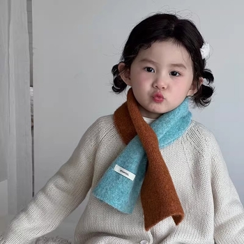 Detský pletený šál, tkanina, jednofarebný vzor, jeseň 2025