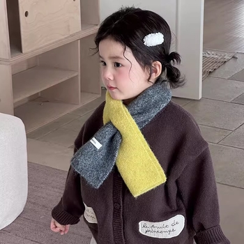 Detský pletený šál, tkanina, jednofarebný vzor, jeseň 2025