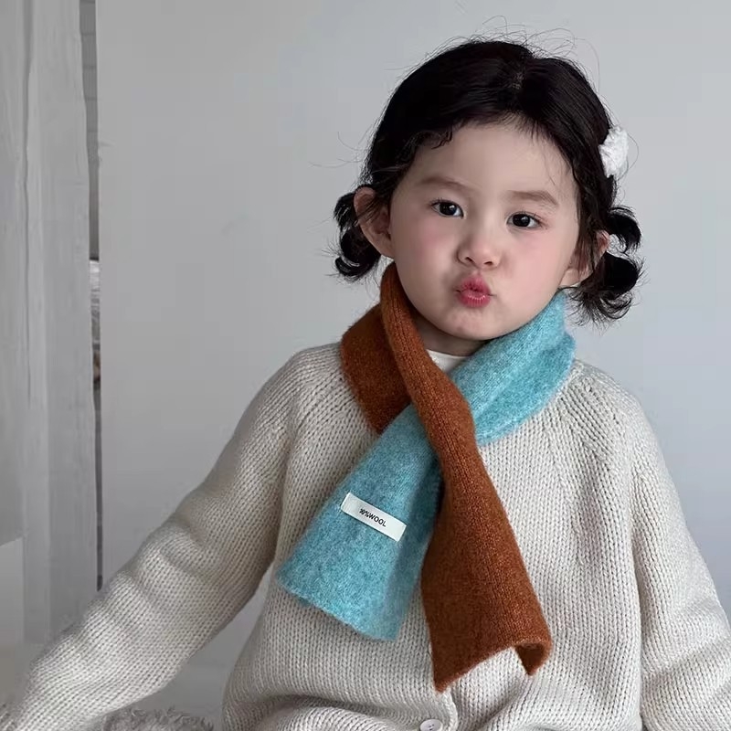 Detský pletený šál, tkanina, jednofarebný vzor, jeseň 2025