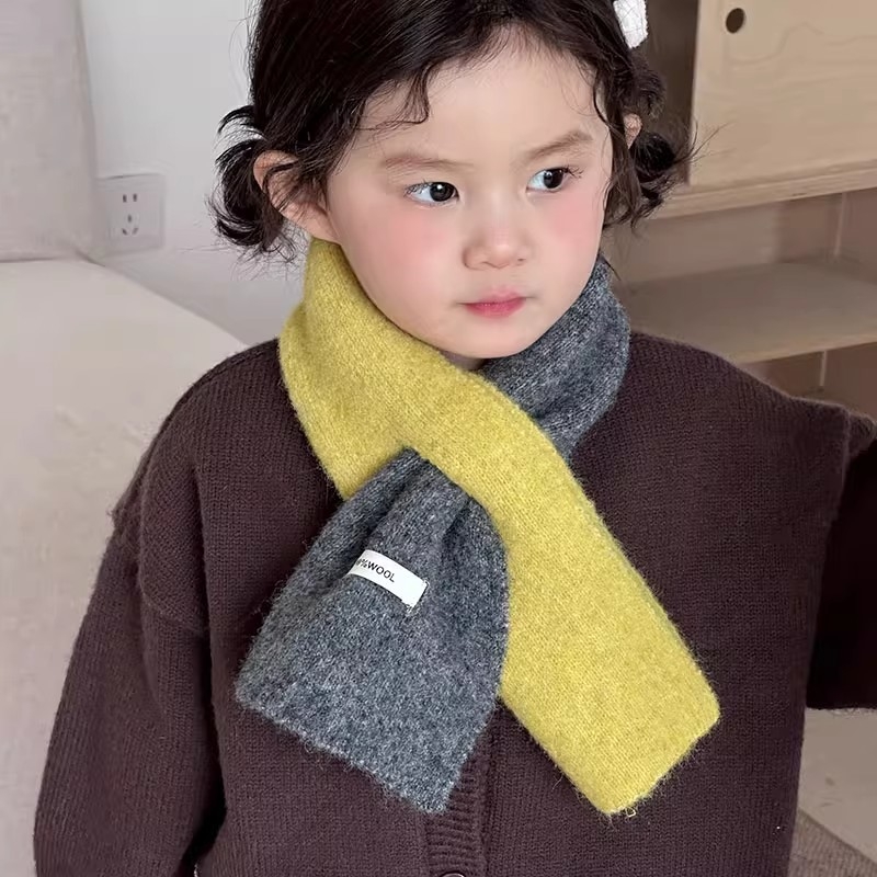 Detský pletený šál, tkanina, jednofarebný vzor, jeseň 2025