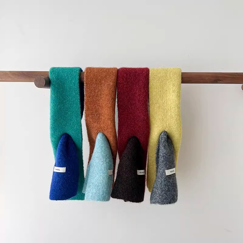 Detský pletený šál, tkanina, jednofarebný vzor, jeseň 2025