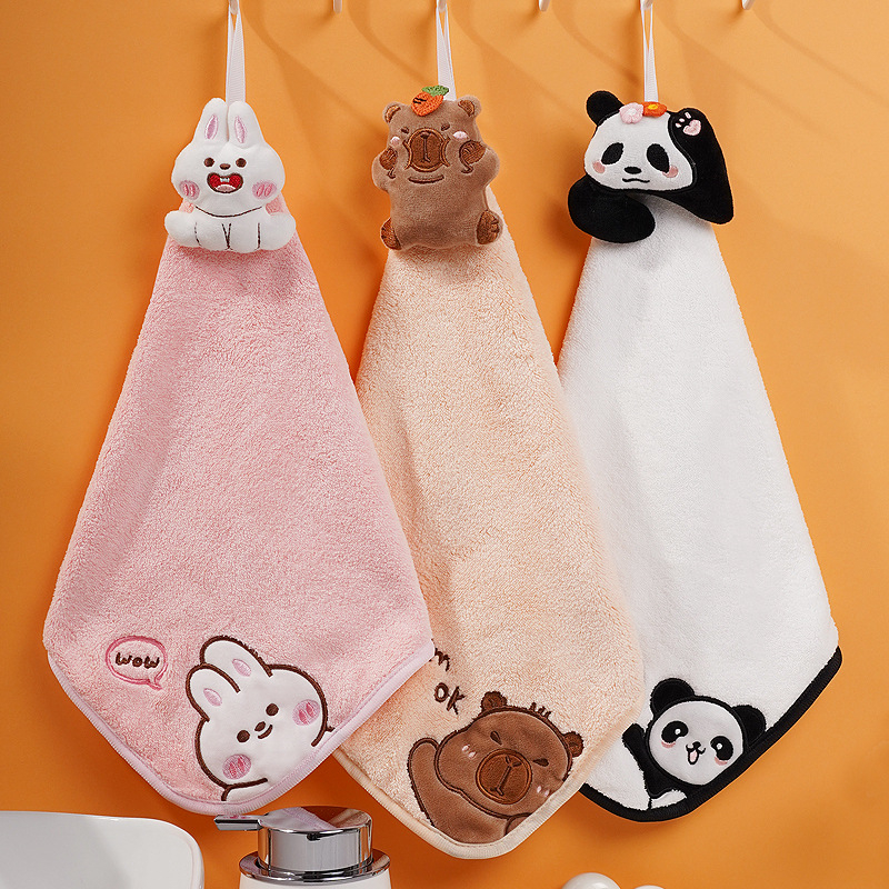 Pooky Bear laste korallfleece käterätik – riputatav, imav käsi-rätik, 30–50 g, kohandatav