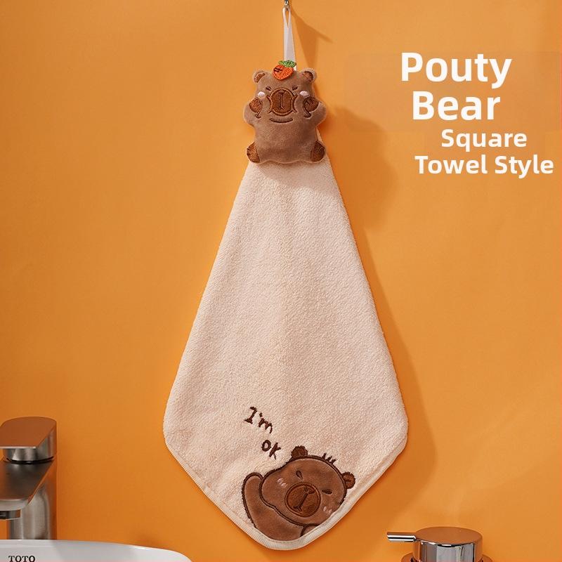 Pooky Bear laste korallfleece käterätik – riputatav, imav käsi-rätik, 30–50 g, kohandatav