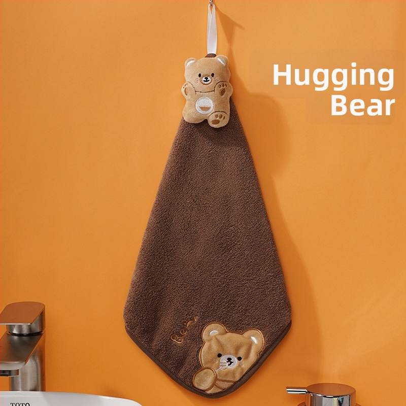 Pooky Bear laste korallfleece käterätik – riputatav, imav käsi-rätik, 30–50 g, kohandatav