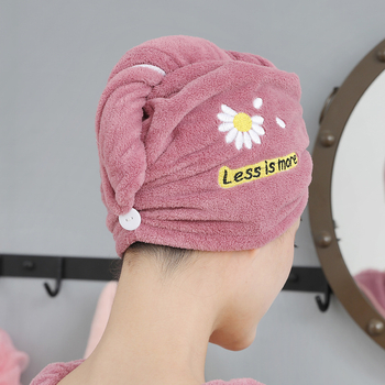 Șapcă pentru păr din fleece coral cu broderie, 150D, 80-99 g