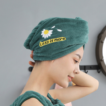 Șapcă pentru păr din fleece coral cu broderie, 150D, 80-99 g