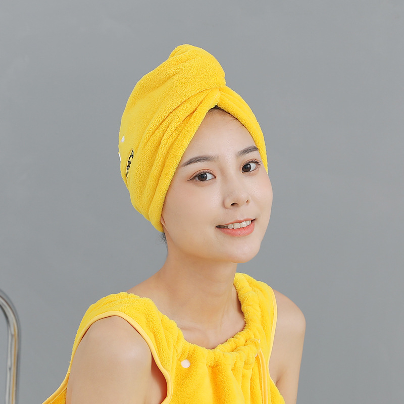 Șapcă pentru păr din fleece coral cu broderie, 150D, 80-99 g