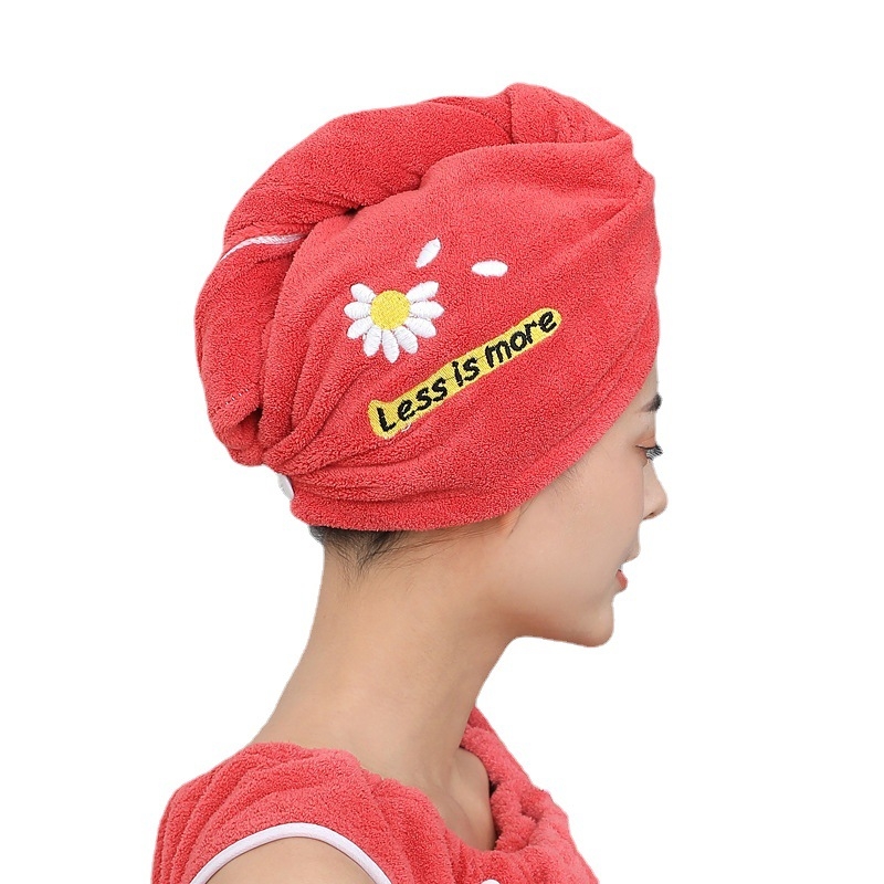 Șapcă pentru păr din fleece coral cu broderie, 150D, 80-99 g