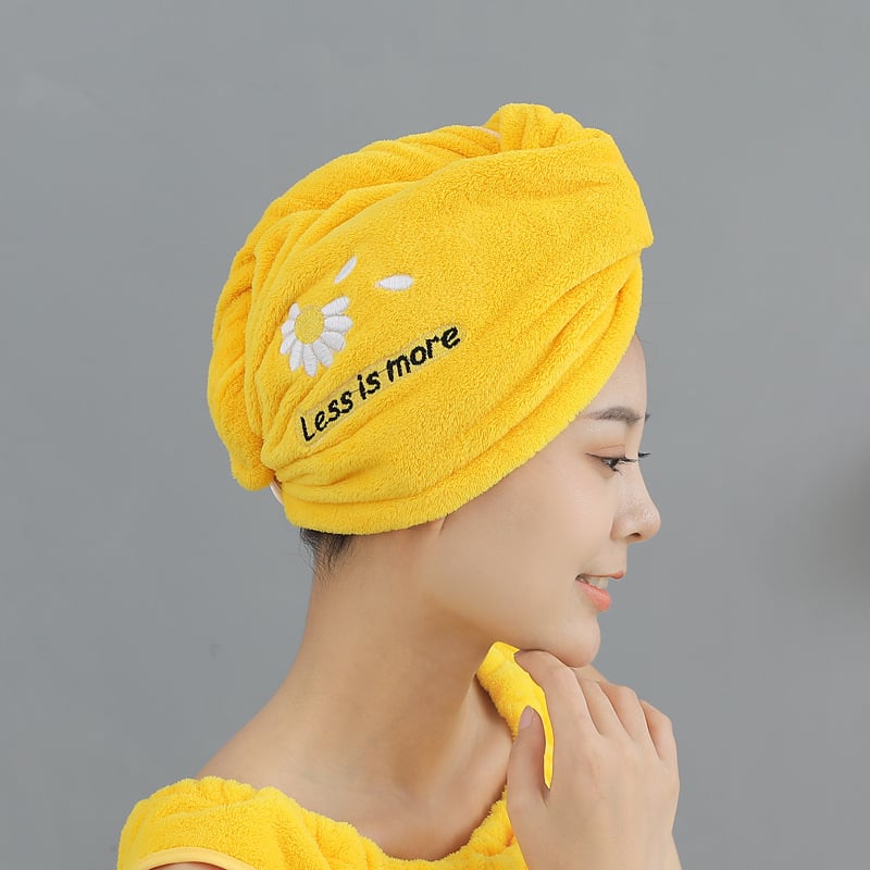 Șapcă pentru păr din fleece coral cu broderie, 150D, 80-99 g