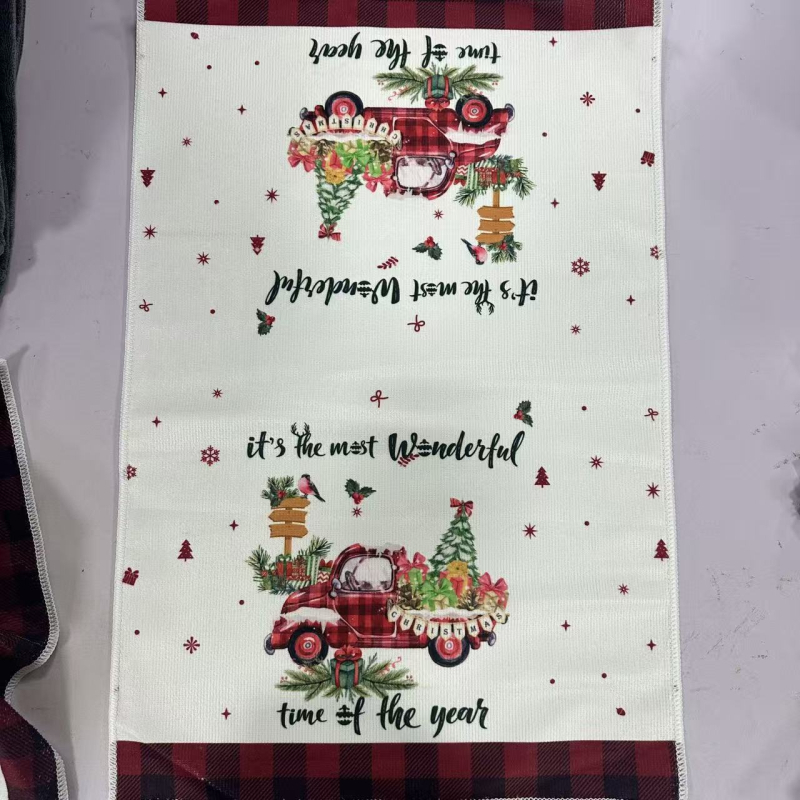 Mikrokiud köögirätik kohandatud trükiga - kaal 60 g, veeimavus 11-15 s, tootmisprotsess: trükkimine, logotüübi trükk on võimalik