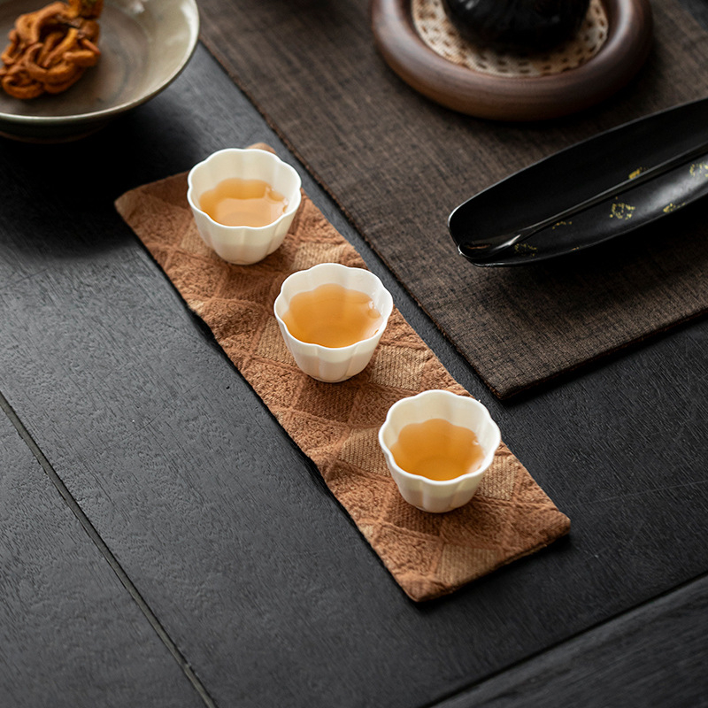 Памук-ленова кърпа за чайна церемония, дълга попивателна кърпа за маса за чай, чай мат и подложка за чаши, китайски стил, издадена през 2025 г.