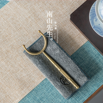 Mr. Nanshan чайна кърпа — платнена, силно попивана, аксесоар за чайна церемония, стил модерен минимализъм, отпечатано лого