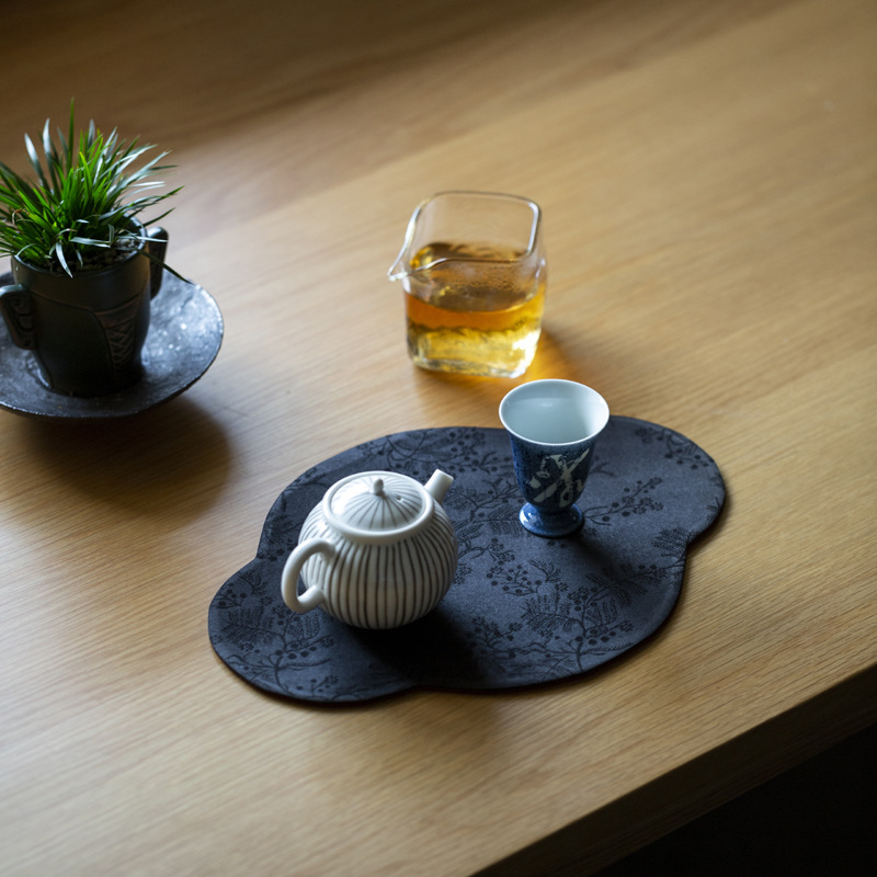 Tealátét — vászon anyag, zen ihletésű, új kínai stílus