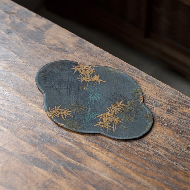 Tealátét — vászon anyag, zen ihletésű, új kínai stílus