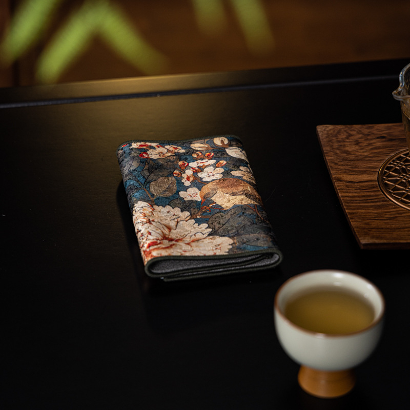 Čajna krpa od tkanine, dvostrana s logom, Novi kineski stil, lansirano, pakiranje 100 komada