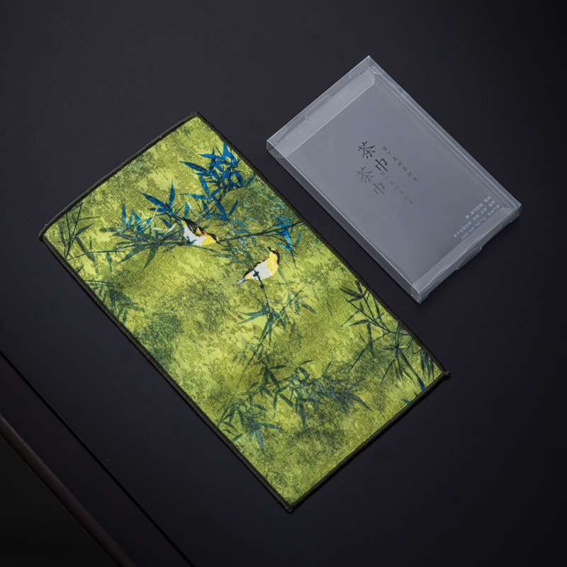 Čajna krpa od tkanine, dvostrana s logom, Novi kineski stil, lansirano, pakiranje 100 komada