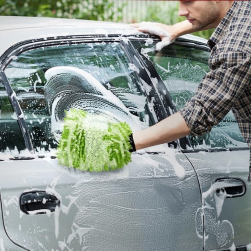 Mănuși pentru spălarea mașinii – Microfibră chenille, anti-zgârieturi, pentru curățare și uscare