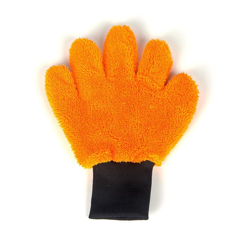 Hi chao Mikrofiber rukavice za čišćenje automobila, pet prstiju, dizajn šape medvjeda, koralni flis