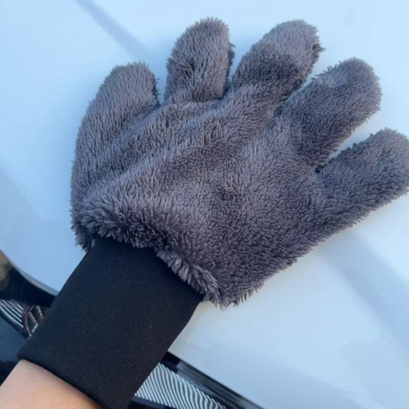 Hi chao Mikrofiber rukavice za čišćenje automobila, pet prstiju, dizajn šape medvjeda, koralni flis
