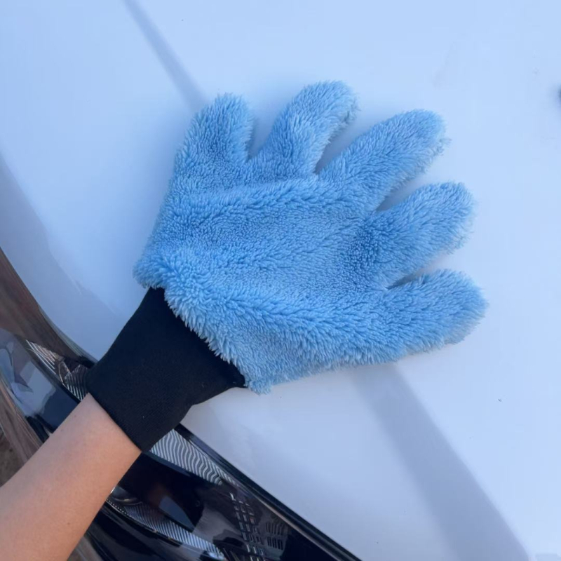 Hi chao Mikrofiber rukavice za čišćenje automobila, pet prstiju, dizajn šape medvjeda, koralni flis