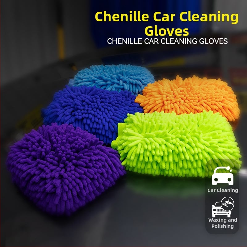 Chenille automašīnas tīrīšanas cimdi – augsta absorbcija, ātra žāvēšana, eļļas traipu noņemšana, pielāgota privātā zīmola zīme