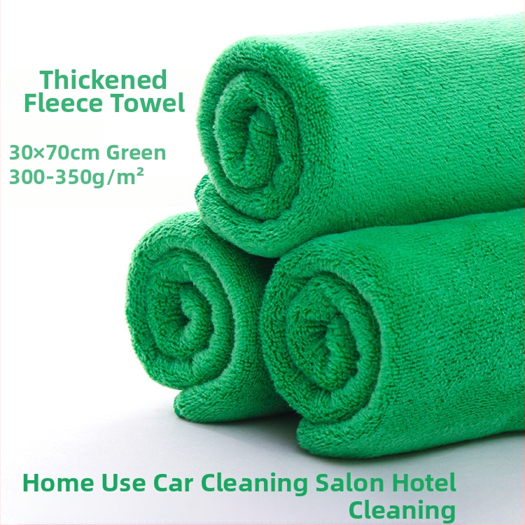 Prosop pentru salon de înfrumusețare din fibre foarte fine, utilizare profesională, absorbție ridicată, textură groasă; Material: 80% poliester; Fire: 21 count; Țesătură: Plain weave; Greutate: 80–100 g; Procesare personalizată: Da